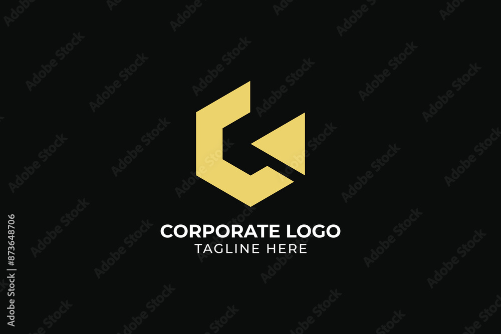 letter C media paly button iconic abstract vector, letter C arrow triangle logo, Play Media Button Symbol Logo, Sound recording studio, night party, disco, vocal course, composer, singer symbol