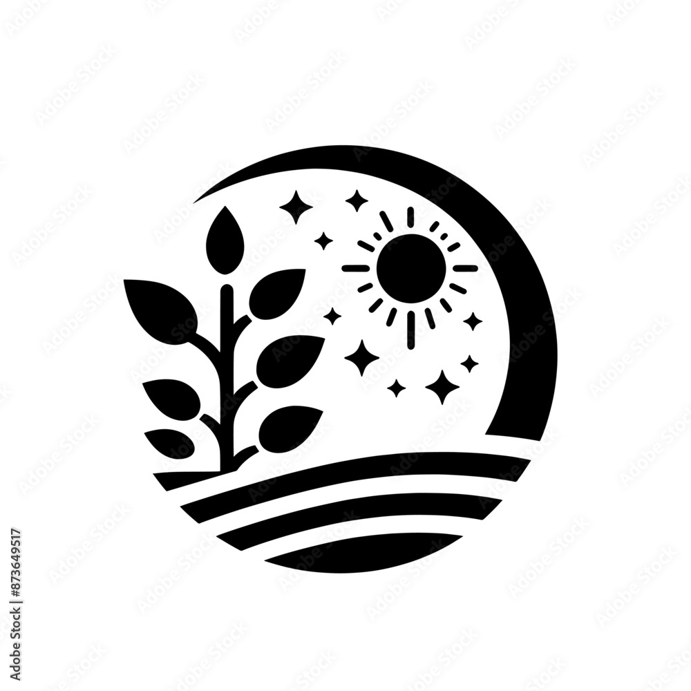 logo environment solar sun city leaf and Land. vector logo environment solar sun city leaf and Land. vector