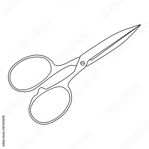 scissors line vector illustration