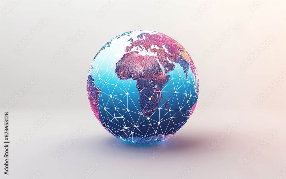 Minimalist globe illustration, digital connections, transparency background PNG Minimalist globe illustration, digital connections, transparency background PNG