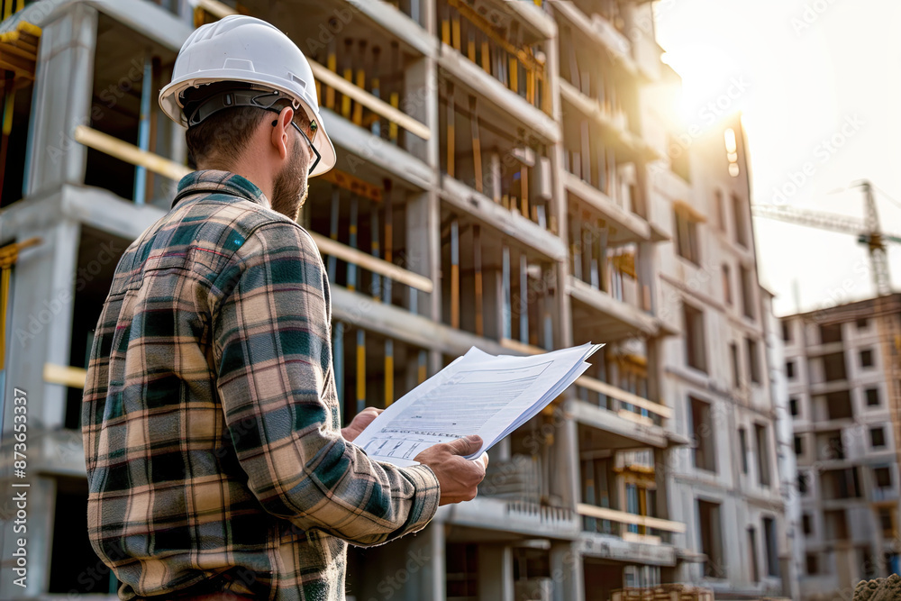 Engineer working at construction site Real Estate Project Engineer working at construction site Real Estate Project