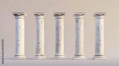 A minimalist abstract representation of the five pillars of Islam. 