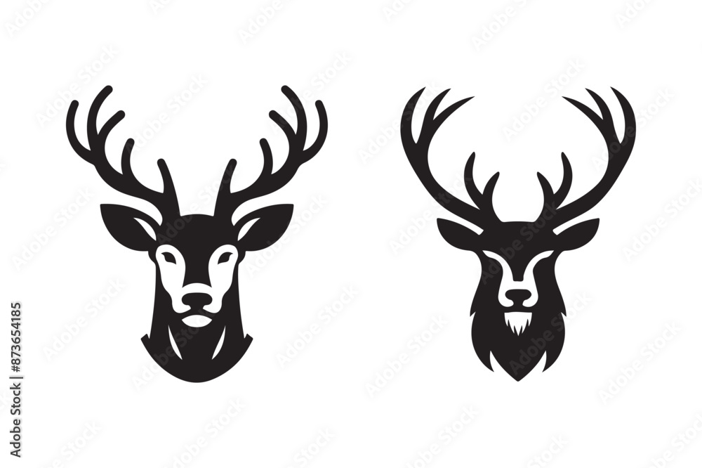 deer head silhoutte vector illustration deer head silhoutte vector illustration