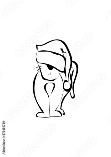 Katze mit Weihnachtsmütze 