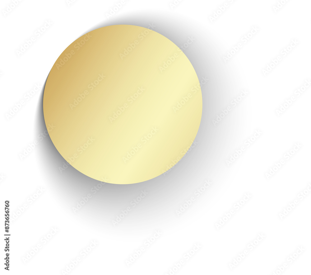 Gold paper circle and shadow Gold paper circle and shadow