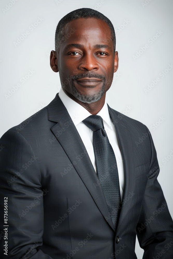 A professional portrait of a confident businessman wearing a dark suit and tie, standing against a neutral background. A professional portrait of a confident businessman wearing a dark suit and tie, standing against a neutral background.