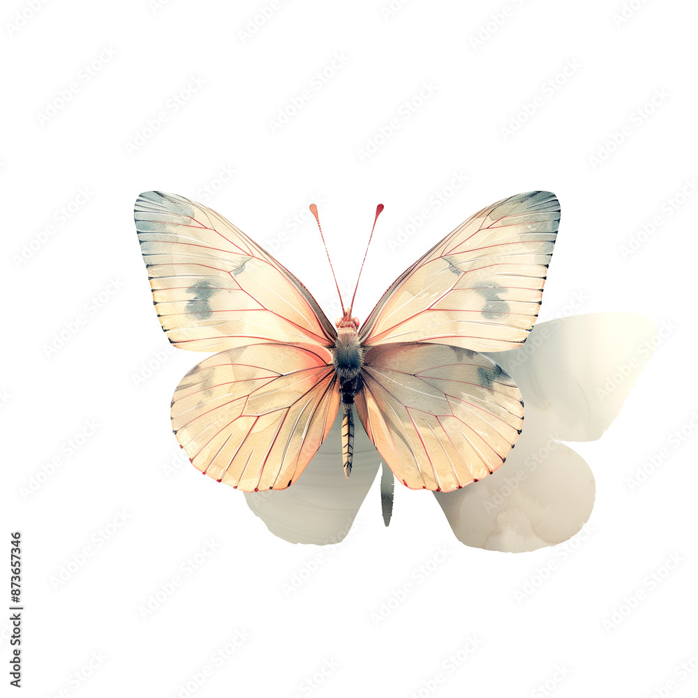 Watercolor illustration of swallowtail butterfly on white background Watercolor illustration of swallowtail butterfly on white background
