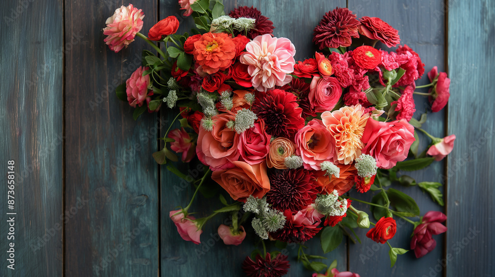Heart-shaped bouquet of flowers Heart-shaped bouquet of flowers