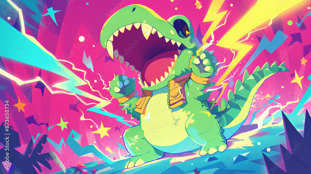 Obraz premium crocodile that shoots electricity