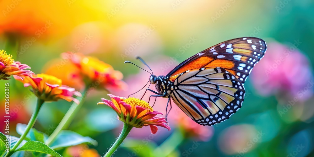 Beautiful butterfly perched delicately on a colorful flower , nature, insect, beauty, vibrant, pollination, garden, wildlife Beautiful butterfly perched delicately on a colorful flower , nature, insect, beauty, vibrant, pollination, garden, wildlife