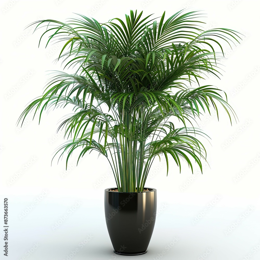 very tall plant pot photography on white background