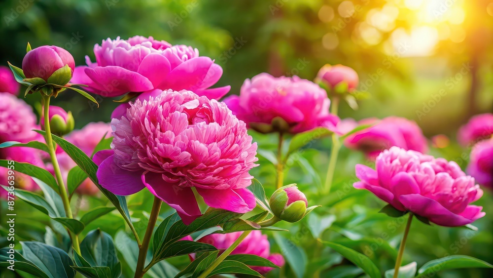 Vibrant pink peony blooms of Herbaceous peony Cytherea in a sunny garden, pink, peony, herbaceous, Cytherea, sunny, garden, vibrant Vibrant pink peony blooms of Herbaceous peony Cytherea in a sunny garden, pink, peony, herbaceous, Cytherea, sunny, garden, vibrant