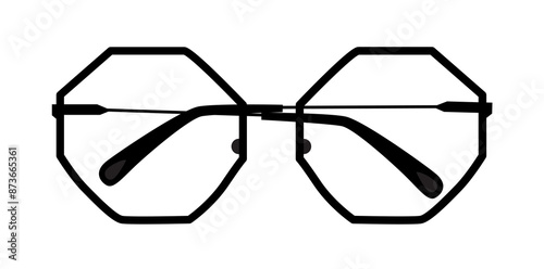 Elegant Eyeglasses Optical Accessory Vector Illustration.	