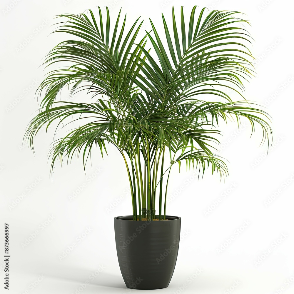 very tall plant pot photography on white background
