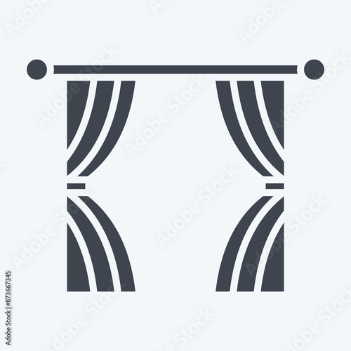 Icon Italian. related to Curtains symbol. glyph style. simple design editable. simple illustration