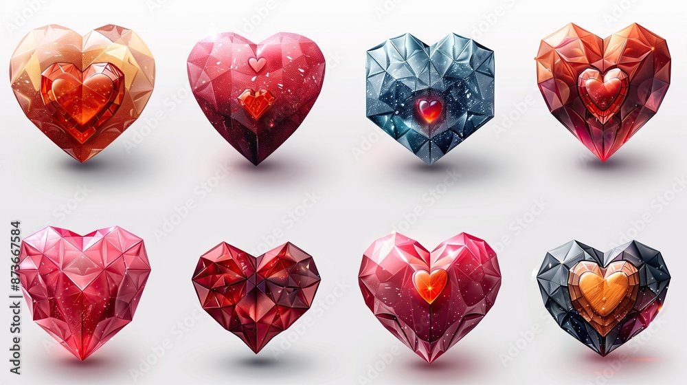 Red Heart Set Red Heart Icon Set of Hearts with Different Shapes Heart Collection Red Heart Set Red Heart Icon Set of Hearts with Different Shapes Heart Collection