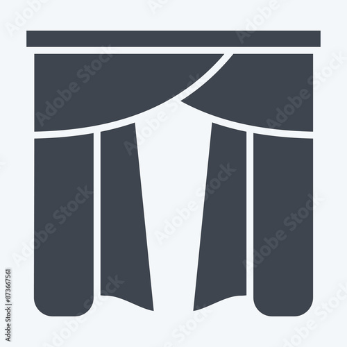 Icon Drapery 4. related to Curtains symbol. glyph style. simple design editable. simple illustration