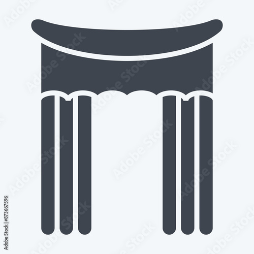 Icon Drapery 3. related to Curtains symbol. glyph style. simple design editable. simple illustration