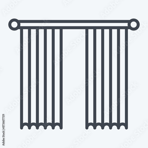 Icon Straight. related to Curtains symbol. line style. simple design editable. simple illustration