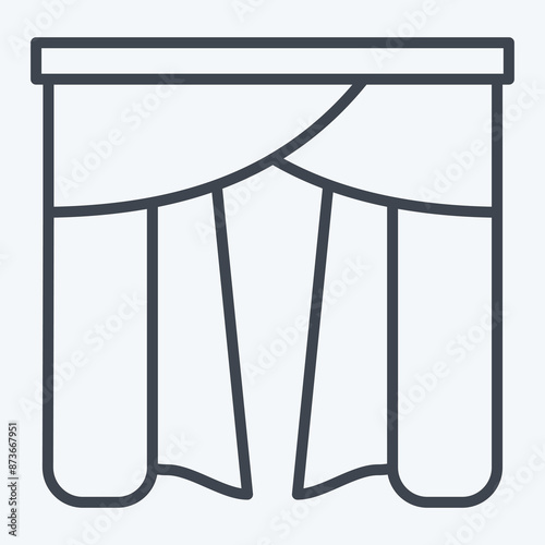 Icon Drapery 4. related to Curtains symbol. line style. simple design editable. simple illustration