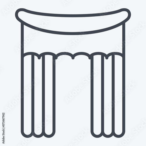 Icon Drapery 3. related to Curtains symbol. line style. simple design editable. simple illustration