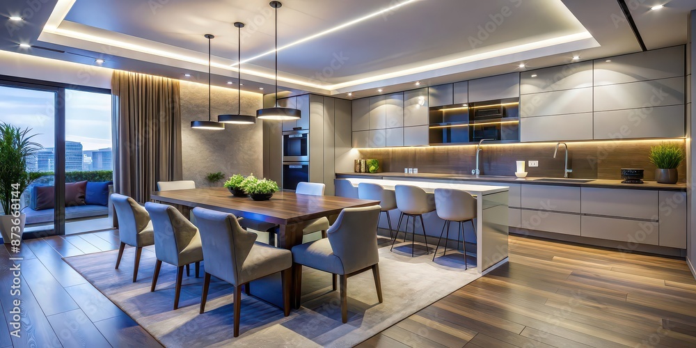 Sleek and sophisticated ultra modern apartment with trendy luxury kitchen decor Sleek and sophisticated ultra modern apartment with trendy luxury kitchen decor