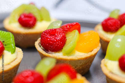 fruit cake with strawberries