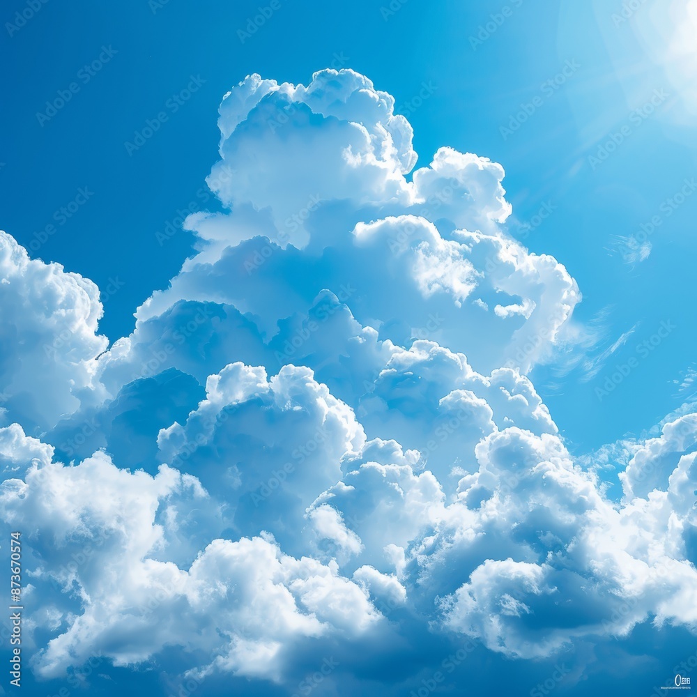 Mesmerizing Dramatic Cloud Formations in Bright Blue Sky with Copy Space for Text Mesmerizing Dramatic Cloud Formations in Bright Blue Sky with Copy Space for Text
