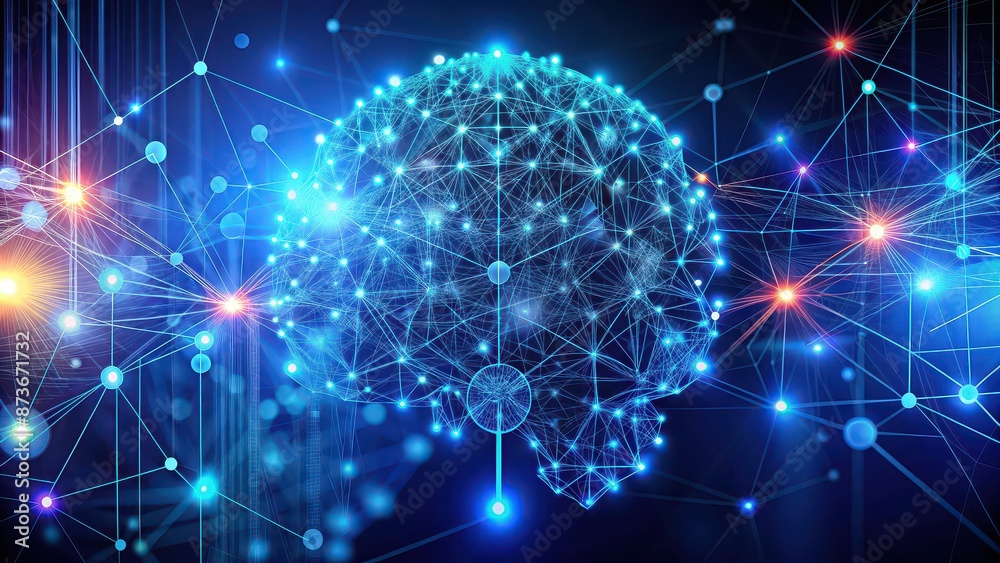 Obraz premium Artificial intelligence and neural networks technology concept with microservices integration