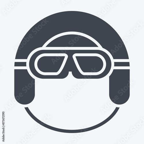 Icon Crash Helmet. related to Hat symbol. glyph style. simple design editable. simple illustration photo