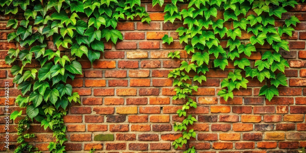 Green ivy climbing up a rustic brick wall, Ivy, green, nature, wall, plant, growth, vine, climbing, botanical, foliage Green ivy climbing up a rustic brick wall, Ivy, green, nature, wall, plant, growth, vine, climbing, botanical, foliage