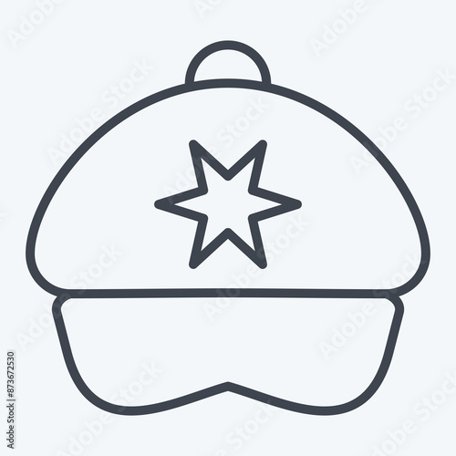 Icon Cap. related to Hat symbol. line style. simple design editable. simple illustration