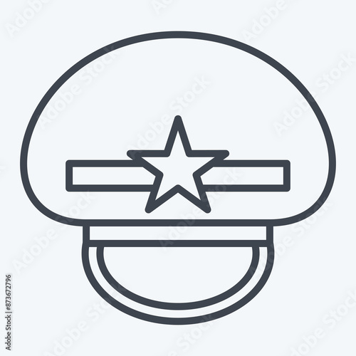 Icon Military Cap. related to Hat symbol. line style. simple design editable. simple illustration photo