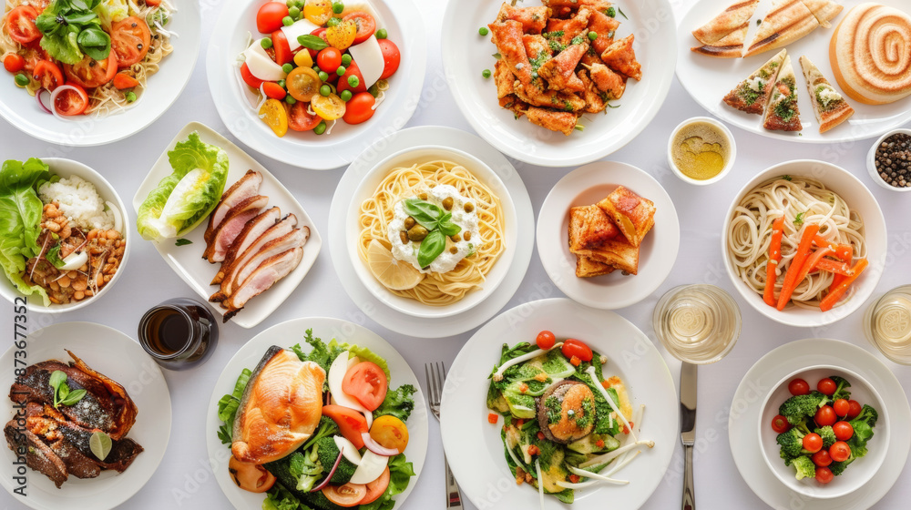 Overfilled plates and large portions, highlighting the issue of portion control and excessive calorie intake. Overfilled plates and large portions, highlighting the issue of portion control and excessive calorie intake.