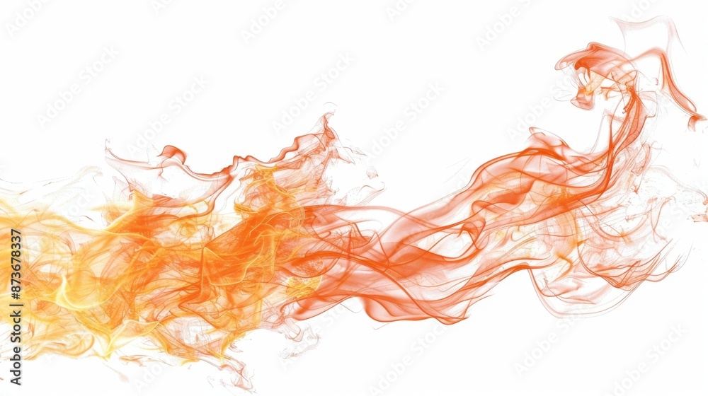 Abstract Orange Smoke Trails on White Background Abstract Orange Smoke Trails on White Background