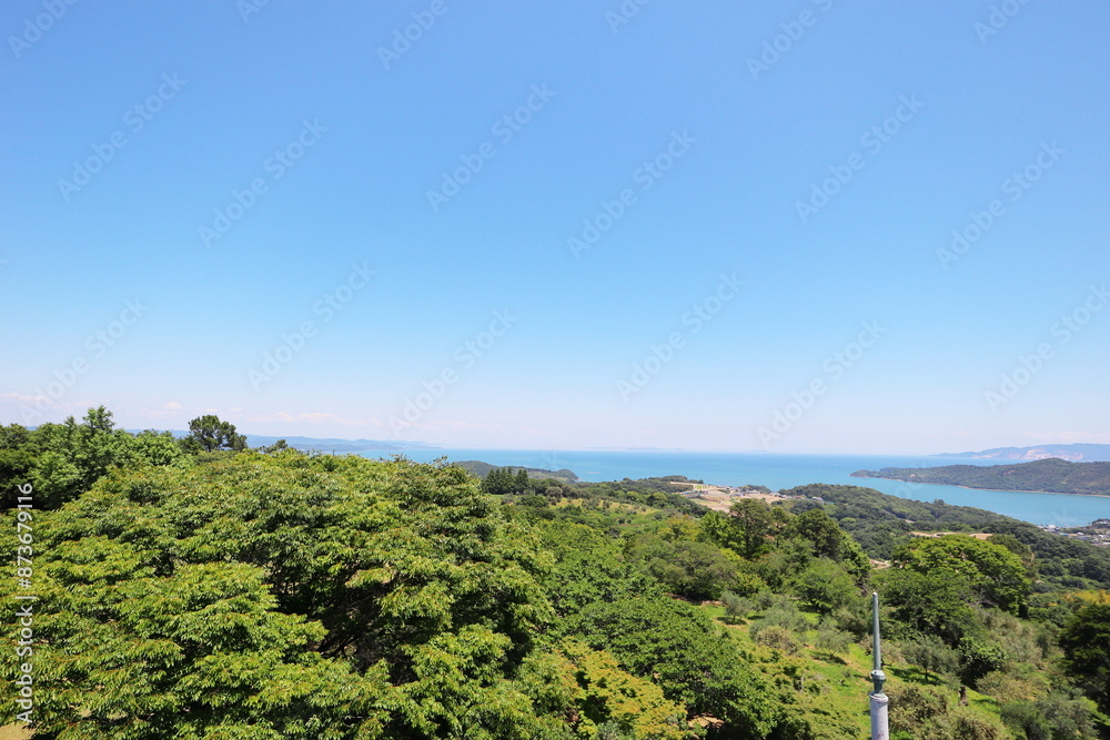 岡牛県 牛窓の展望台から見た海 岡牛県 牛窓の展望台から見た海