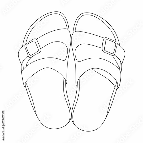 Summer sandals drawing by one continuous line (9)