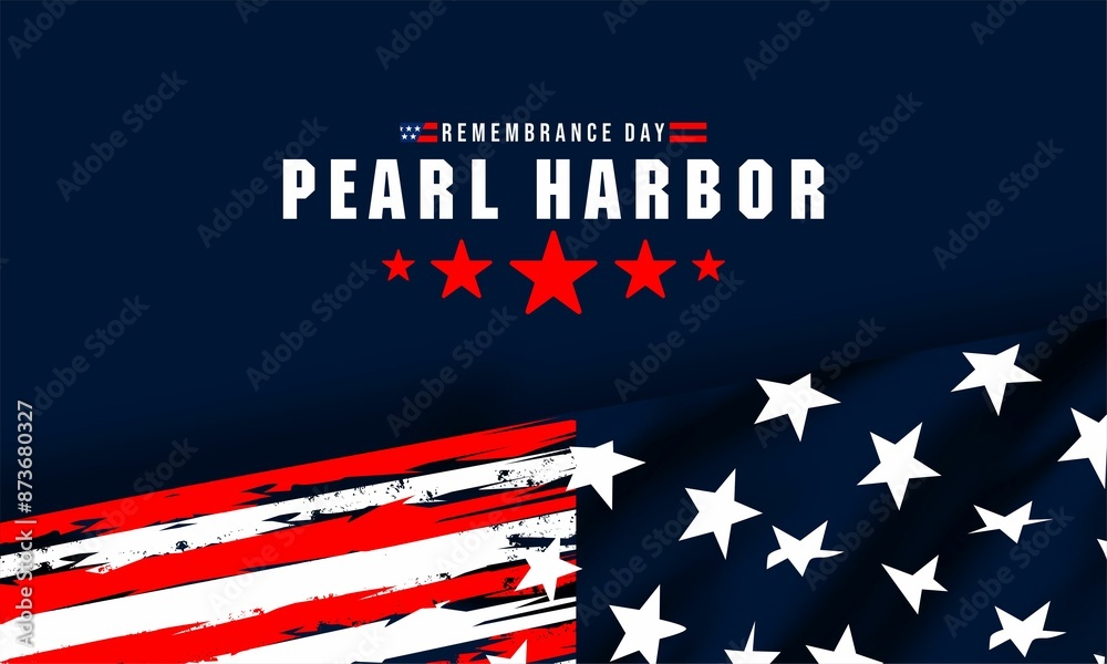 Pearl Harbor Remembrance Day poster with USA flag. Vector background . Pearl Harbor Remembrance Day poster with USA flag. Vector background .