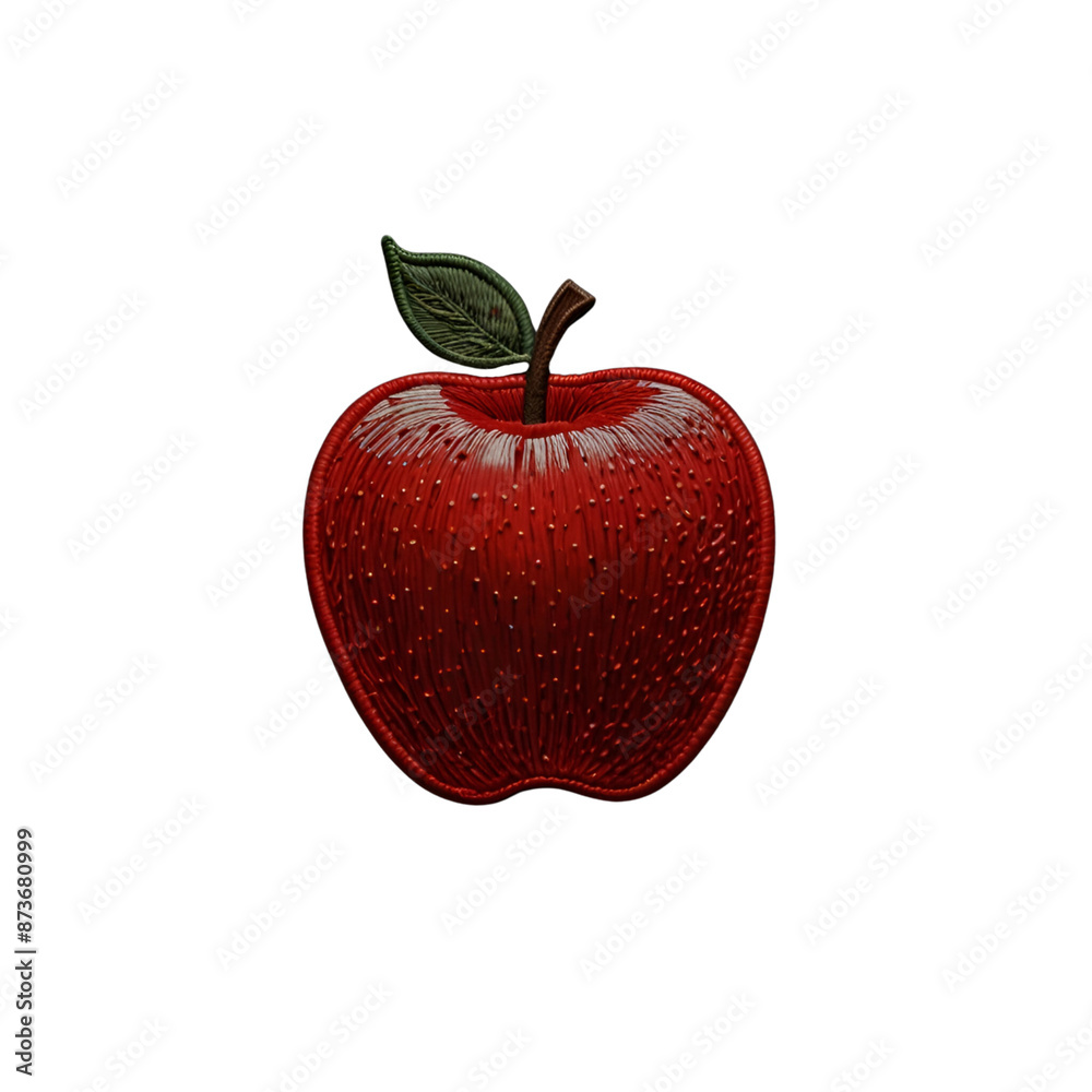 Fototapeta premium red apple embroidered patch badge illustration.5000x5000 px.