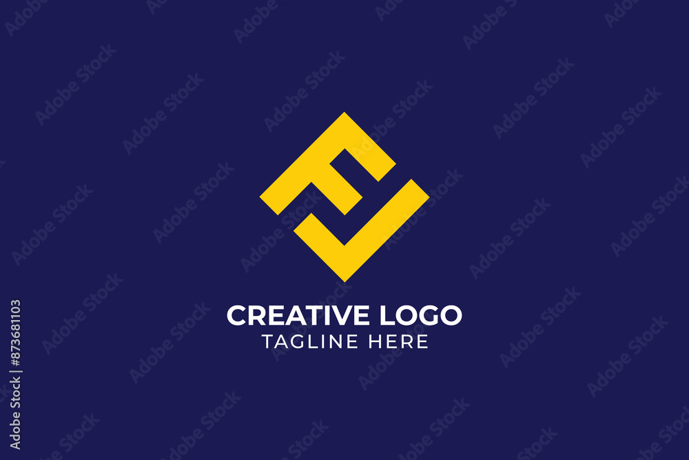 Obraz premium initial letter FF iconic abstract business logo, letter FF swoosh hexagon abstract logo, letter FF chain link connected logo