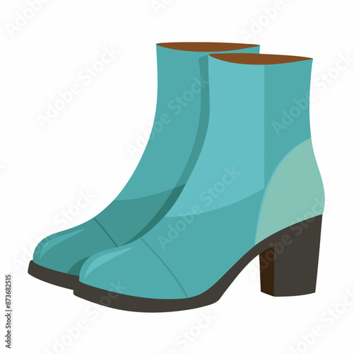 Women boots in flat style vector illustration isolated white background (10)