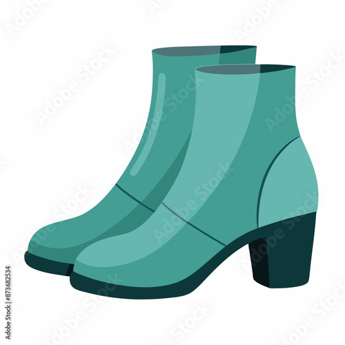 Women boots in flat style vector illustration isolated white background (11)