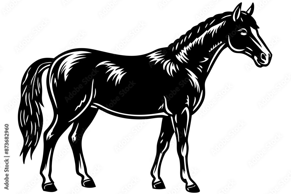 Obraz premium Horse silhouette vector illustration 