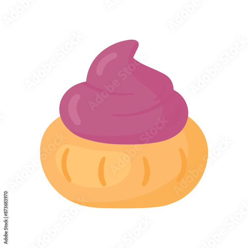 Ice Gem Biscuit Icon Traditional Snack Food Vector Illustration