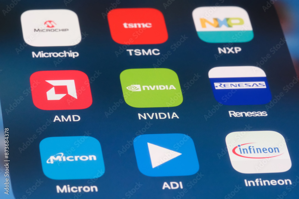 Shanghai,China-July 5th 2024: Nvidia, AMD, Micron, Microchip, TSMC ...