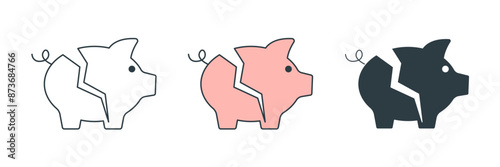 Bankruptcy Icon symbol vector illustration isolated on white background