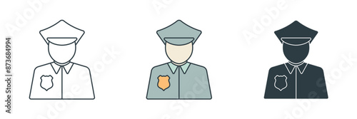 Police Officer Icon symbol vector illustration isolated on white background