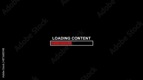 Loading Content Video Transition Animation With Black Background Red Bars Full HD Quality 10 seconds 