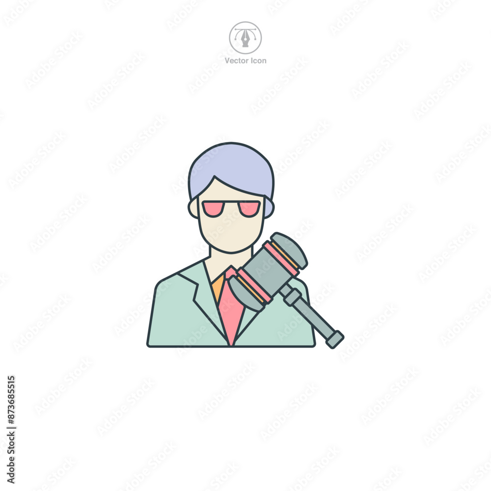 Lawyer Icon. Legal and Law theme symbol vector illustration isolated on white background Lawyer Icon. Legal and Law theme symbol vector illustration isolated on white background