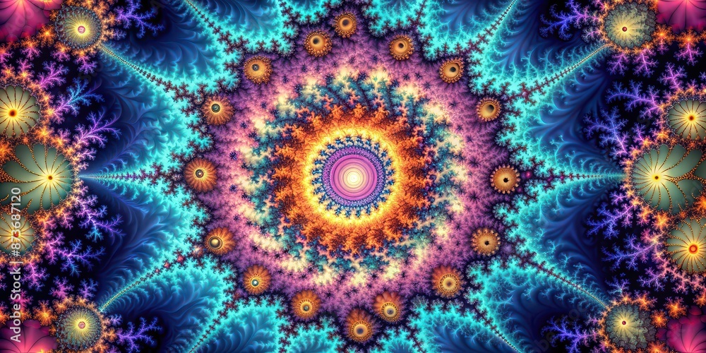 Mystical fractal , abstract, geometric, surreal, digital art, pattern, complexity, vibrant, hypnotic Mystical fractal , abstract, geometric, surreal, digital art, pattern, complexity, vibrant, hypnotic